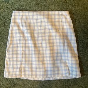 Plaid Slit Hem Mini Skirt